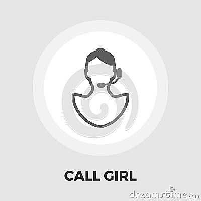 Call girl flat icon Vector Illustration