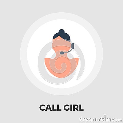 Call girl flat icon Vector Illustration