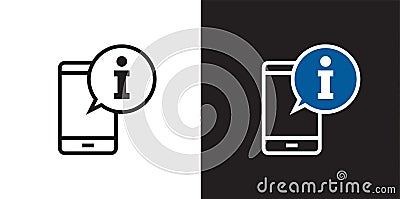 Call Info icon isolated on background. Calling Information icon simple sign. Cartoon Illustration