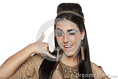 Call me - Egyptian Queen Cleopatra Stock Photo