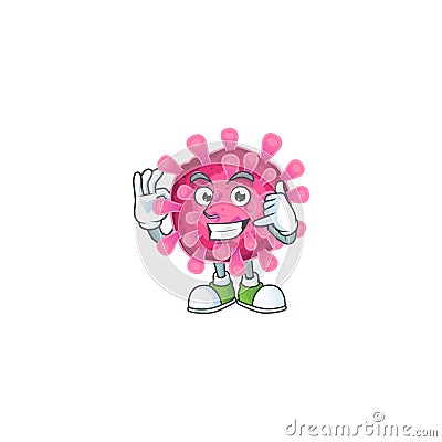 Call me funny corona virus mascot picture style Vector Illustration