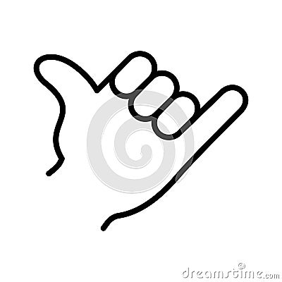 Call me hand icon. Palm with a straightened little finger and a thumb. Hand gesture Vector Illustration