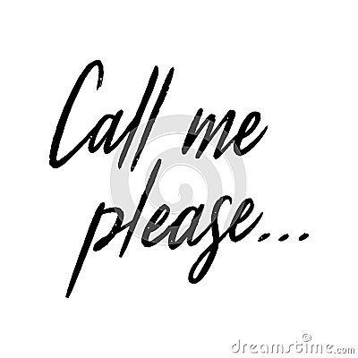 Call me please hand lettering Stock Photo