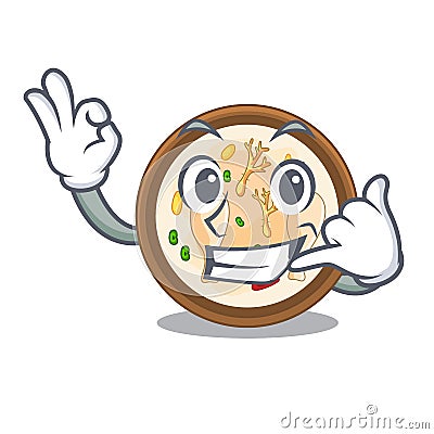 Call me samgyetang in a the cartoon plate Vector Illustration