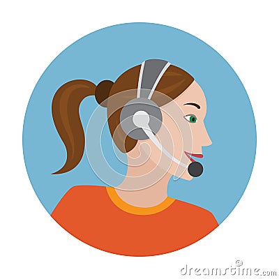 Call Operator Vector Illustration