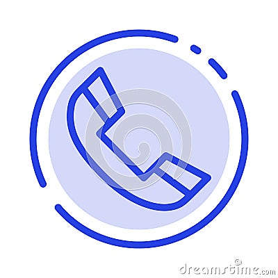 Call, Phone, Ring, Telephone Blue Dotted Line Line Icon Vector Illustration