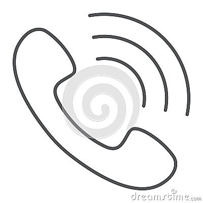 Call thin line icon, phone and communication Vector Illustration