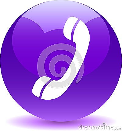Call us button web icon violet Vector Illustration