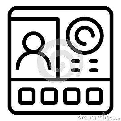 Call video intercom icon outline vector. Alarm panel Vector Illustration