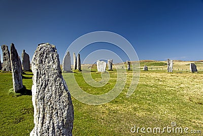 Callanish standing stone circle, Isle of Lewis, Scotland, UK. Stock Photo