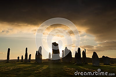 Callanish sunset Stock Photo