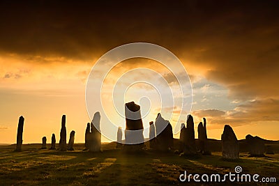 Callanish sunset Stock Photo