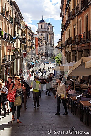 Shopping people in Calle de Toledo, Madrid, Spain Editorial Stock Photo