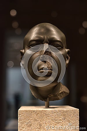 The so-called 'Green Head' of a statue of a priest, Editorial Stock Photo