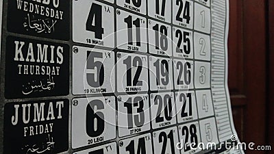 Callendar with lunar, hijiriyah Stock Photo