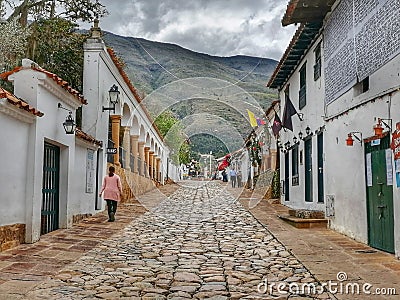 Calles de Villa de Leyva en boyaca Colombia Editorial Stock Photo