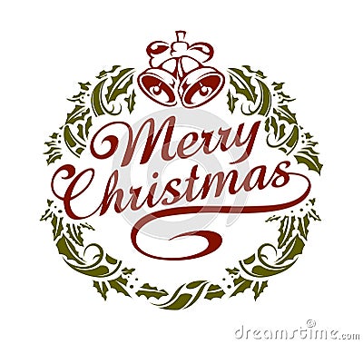 Calligraphic Christmas lettering Vector Illustration