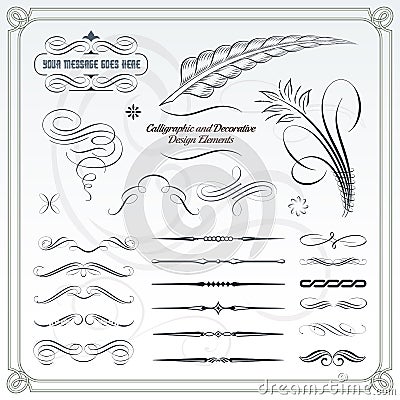 Calligraphic and Decorative Design Patterns Vector Illustration