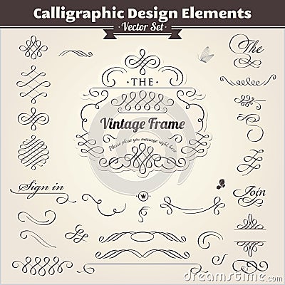 Calligraphic Design Elements Vector Illustration