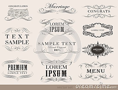 Calligraphic design elements, page decoration Stock Photo