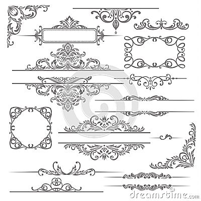 Calligraphic design elements Vector Illustration