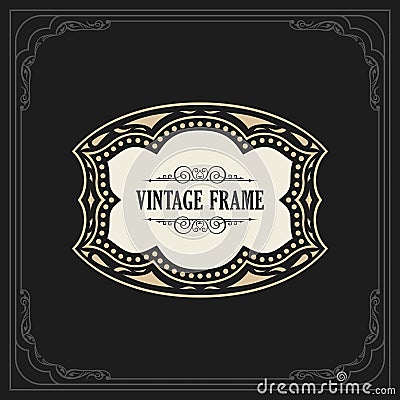 Calligraphic Elegant Ornament Frame Lines. Restaurant menu. Luxury Horizontal vintage ornate greeting card Vector Illustration