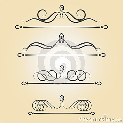 Calligraphic elements Vector Illustration