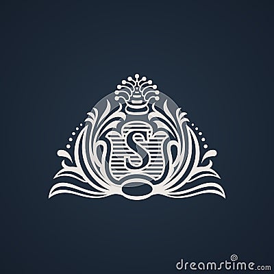 Calligraphic flourishes Luxury Logo template elegant ornament Vector Illustration