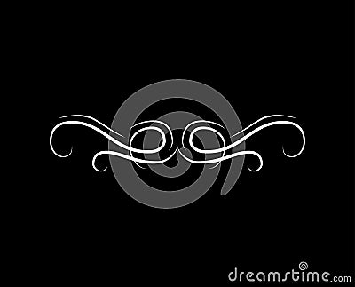 Calligraphic swirl, scroll element, filigree wave, flourish divider. Decorative line. Vector. Vector Illustration