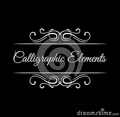 Calligraphic swirls design elements. Scroll filigree frames. Page decorations. Vector. Vector Illustration