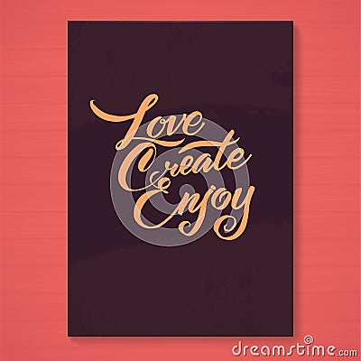 Calligraphy card template Vector Illustration