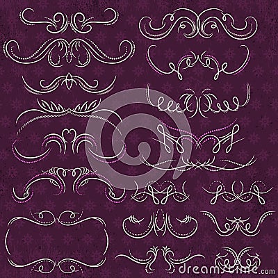 Calligraphy decorative borders, ornamental rules, dividers, vect Vector Illustration