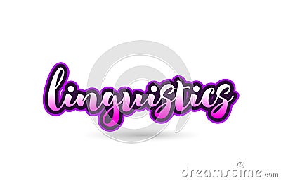 linguistics calligraphic pink font text logo icon typography design Vector Illustration