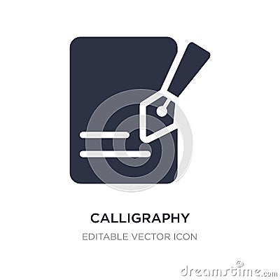 calligraphy icon on white background. Simple element illustration from Education concept Vector Illustration