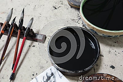 Calligraphy tools Stock Photo