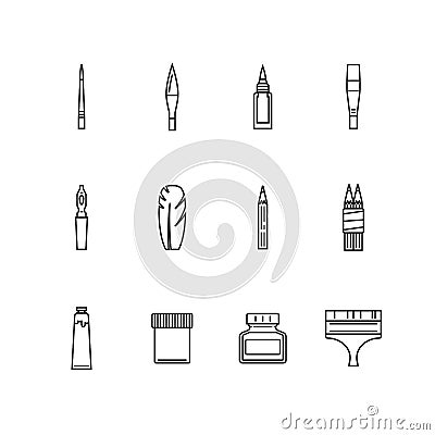 Calligraphy vector icon set Vector Illustration