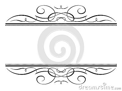 Calligraphy vignette penmanship frame Vector Illustration