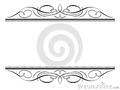 Calligraphy vignette penmanship frame Vector Illustration