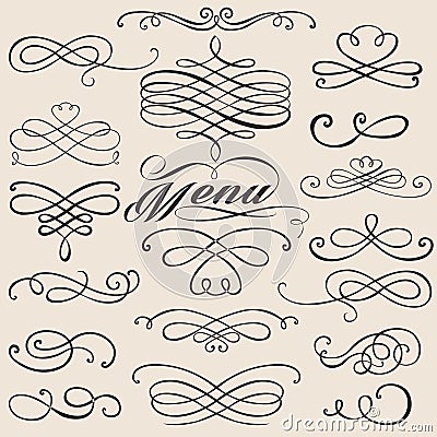 Calligraphy vintage elements Vector Illustration