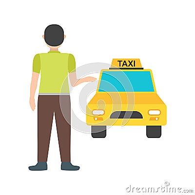 Calling Cab Vector Illustration