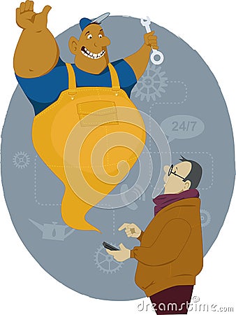 Calling mechanic Vector Illustration