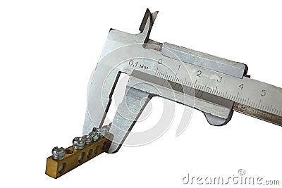 Callipers measures the size details Stock Photo