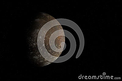 Callisto, the moon of Jupiter - Solar System Stock Photo