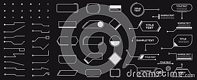 Callout elements. Text message boxes with arrows, info callout banners with title and content, infographic textbox for Vector Illustration