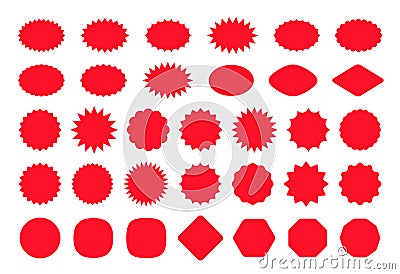 Starburst price tag product badges and stickers. Vector illustration Stock Photo