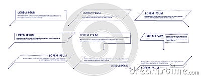 Callouts. Title text labels technology callout marketing titles boxes lower third bars business categories layout vector Vector Illustration