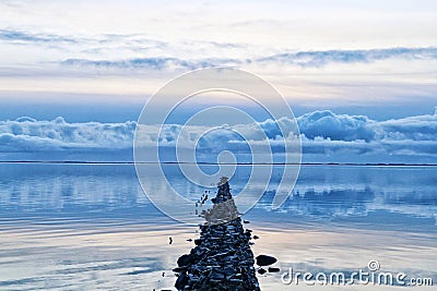 The calm and beautiful Sylt seaside after the rain Stock Photo