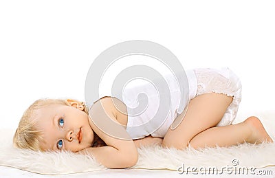 Calm cute dreaming child Stock Photo