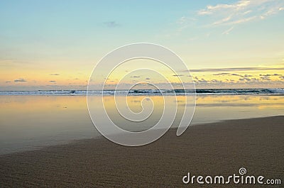 Calm evening beach, low-tide, Sumba, Indonesia Stock Photo