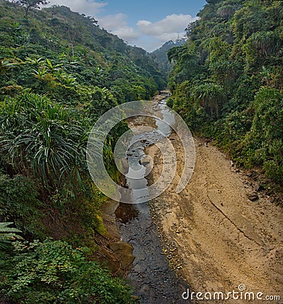 A calm mountain river of the Himalayas Stock Photo